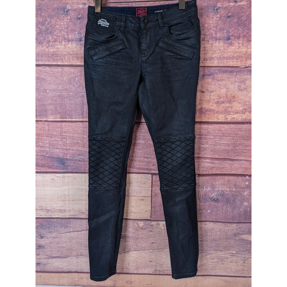 Superdry Standard Jegging Oiled Skin Black Exclusive Indigo Women Jeans 28W